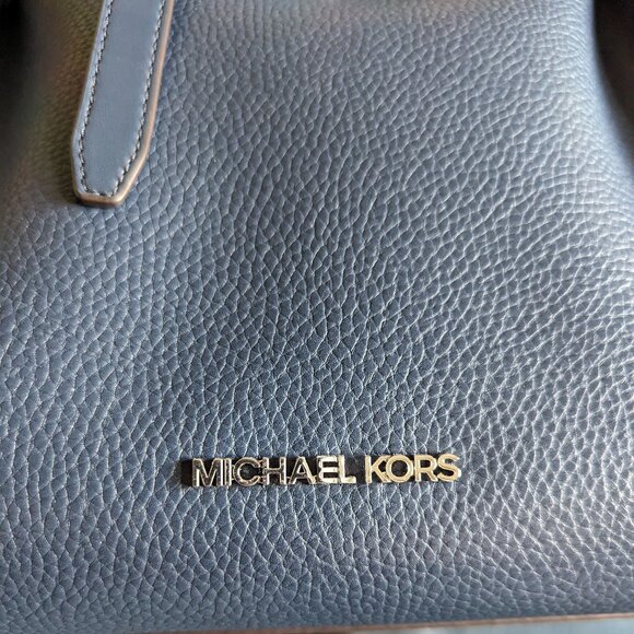 NWT Michael Kors Emilia Large Pebbled Leather Tote Bag - Navy - Picture 7 of 8
